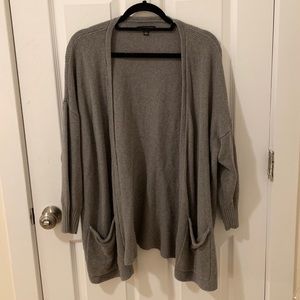 grey cardigan
